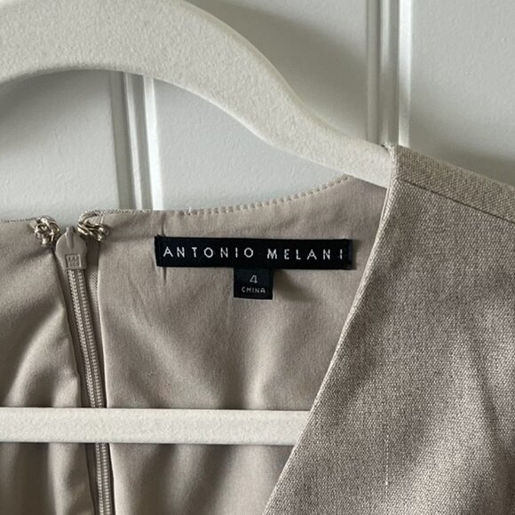 Antonio Melani Women's Dhara Stretch Crepe V-Neck 3/4 Sleeve Dress Size 4 Sheath - Picture 2 of 8